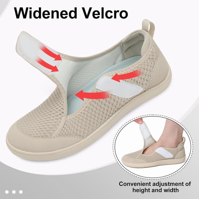 Detalle 2 de JOINFREE Women’s Wide Fit Barefoot Walking Shoes with Adjustable Strap – Zero Drop Comfort Trainers