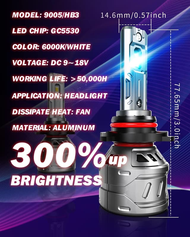 Thumbnail 4 de KATUR 9005 HB3 14000LM LED Headlight Bulbs