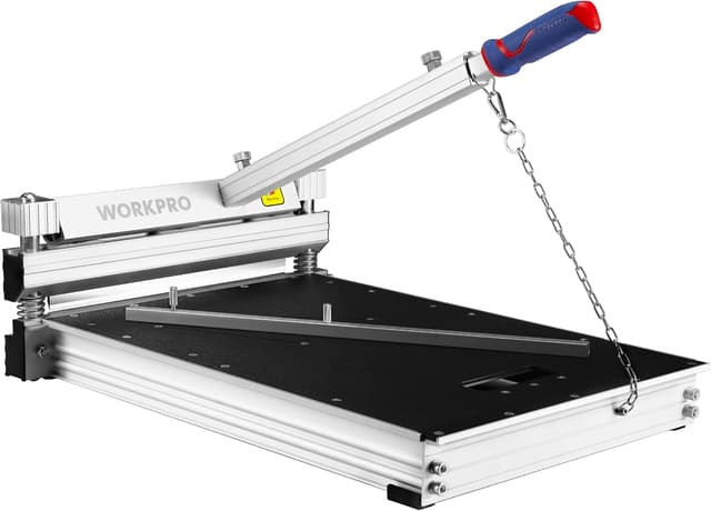 Detalle de WORKPRO taglierina per laminato e pavimenti con lama in acciaio al tungsteno, taglio 340 mm e angoli regolabili