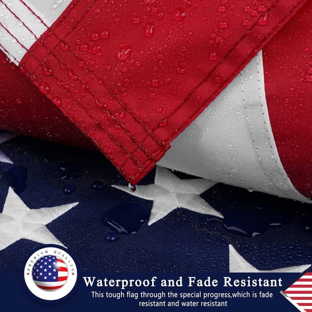 Detalle de DANF FLAG Heavy-Duty American Flag 3x5 Ft for Outside (Nylon, Embroidered Stars, Sewn Stripes)