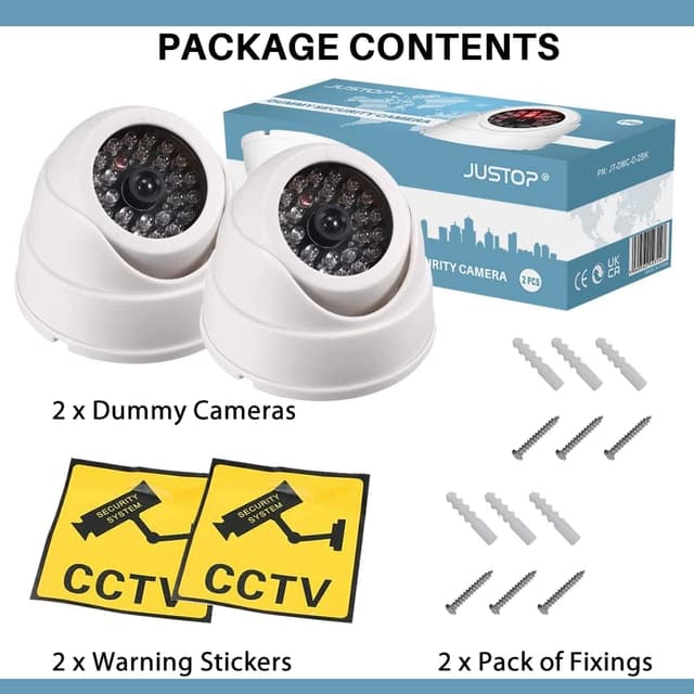 Thumbnail 3 de JUSTOP 2x Dome Dummy CCTV Camera Twin Pack