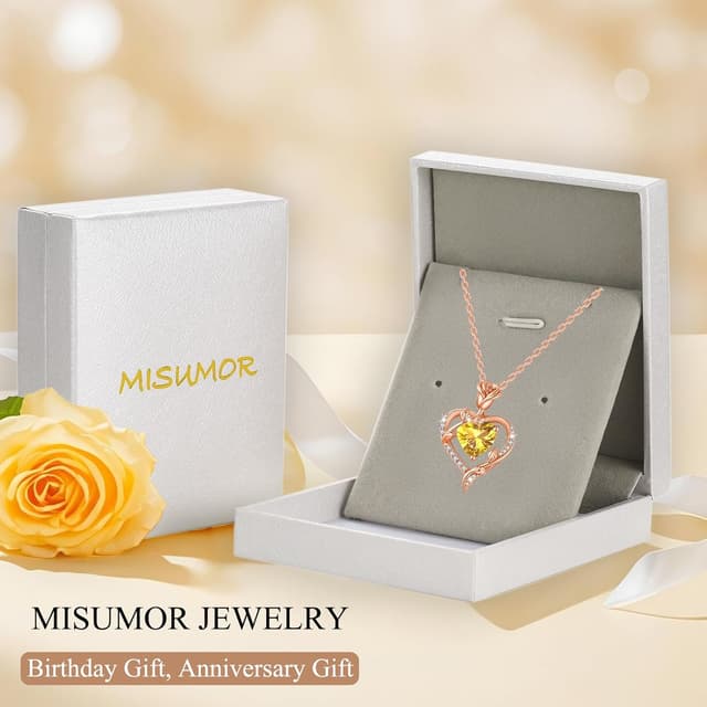 Detalle 2 de Collier femme MISUMOR en argent 925 avec pendentif cœur et rose