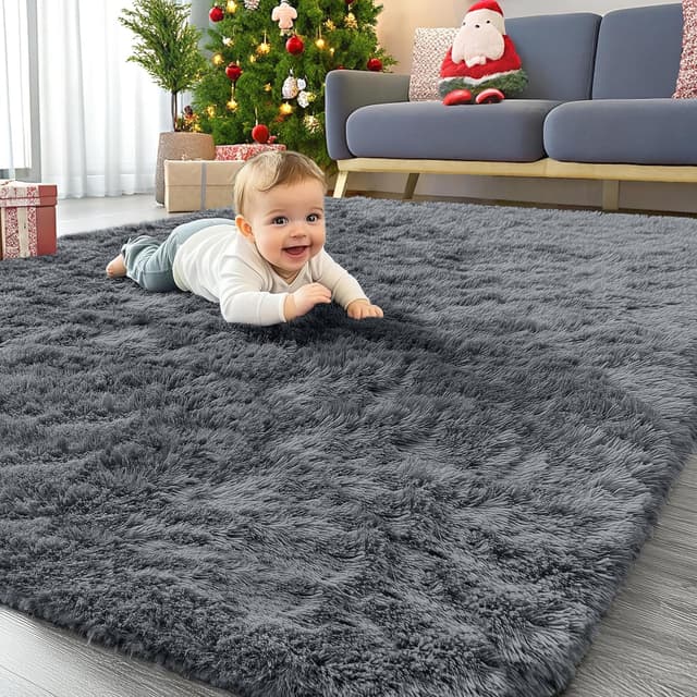 Detalle de Homaxy Fluffy Shaggy Rug 120x160 cm