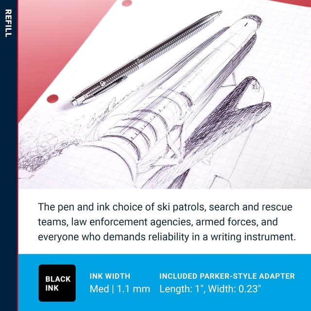 Detalle de Recharge Fisher Space Pen noire pour stylo bille – pointe moyenne