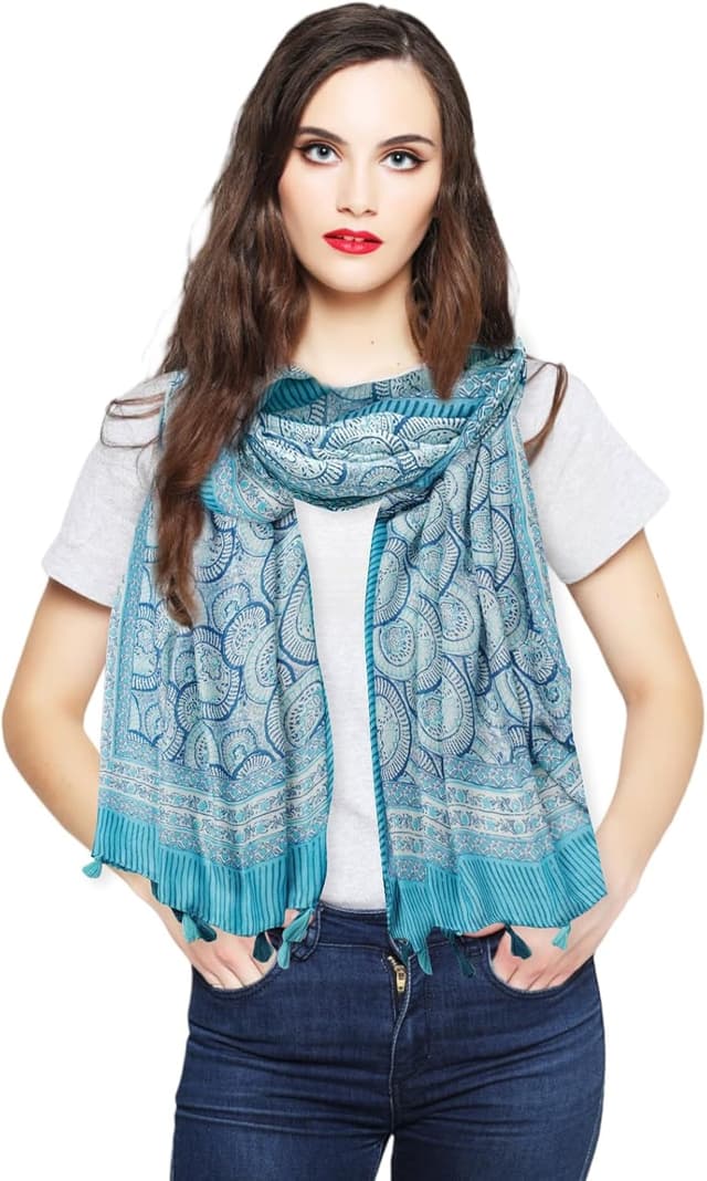 Detalle de prinfantasy long women’s scarf shawl wrap (180 x 85cm) for evening, wedding & everyday wear