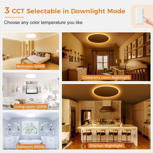 Thumbnail 6 de slochi LED Deckenleuchte 24W Dimmbare Deckenlampe