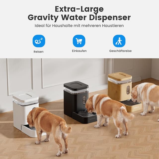 Thumbnail 6 de Gardner Pet automatischer Wasserspender mit 6,5 l Schwerkraft-Futterbrunnen – ohne Strom, Edelstahl-Schüssel