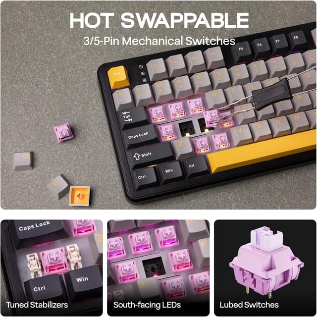 Detalle de EPOMAKER F108 mechanical keyboard 4000 mAh