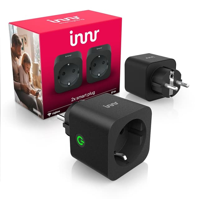 Detalle de Innr Prise Connectée Zigbee (2 pièces) : répéteur Zigbee, contrôle de l’énergie et commande avec Hue*, Home Assistant et SmartThings
