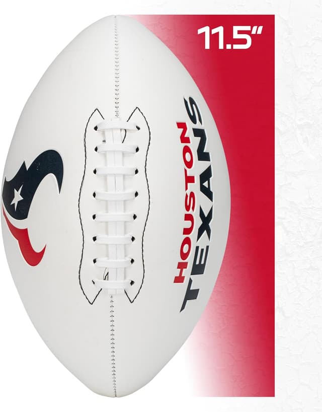 Detalle de Franklin Sports NFL Autograph Football (Official Size, White Panels) for Houston Texans Fans