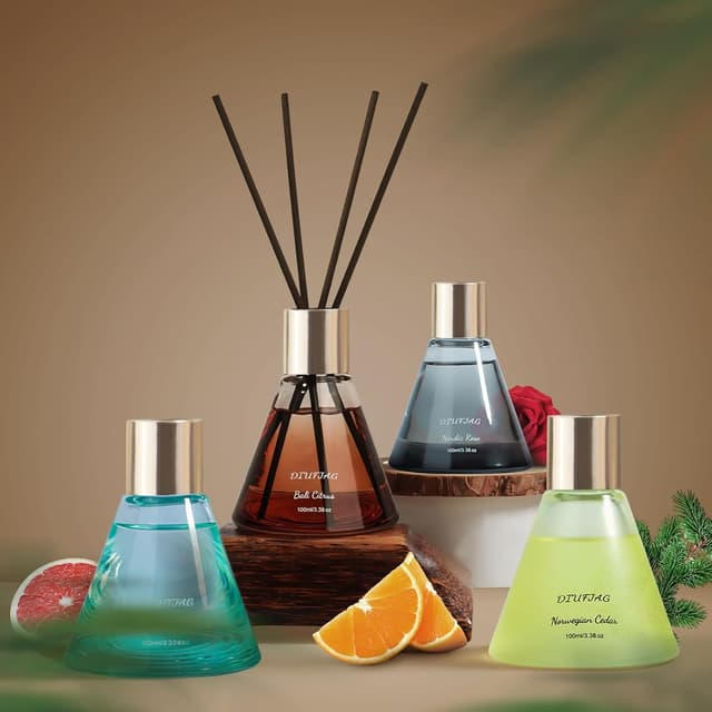 Detalle de DIUFJAG Profumatore per ambienti al Pompelmo con diffusione a bastoncini da 100 ml