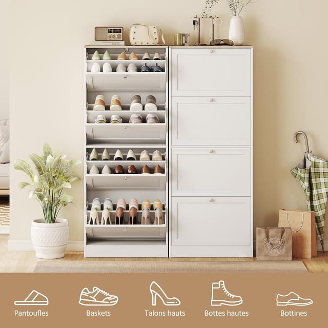 Detalle 2 de HOMCOM meuble à chaussures 24 paires 24