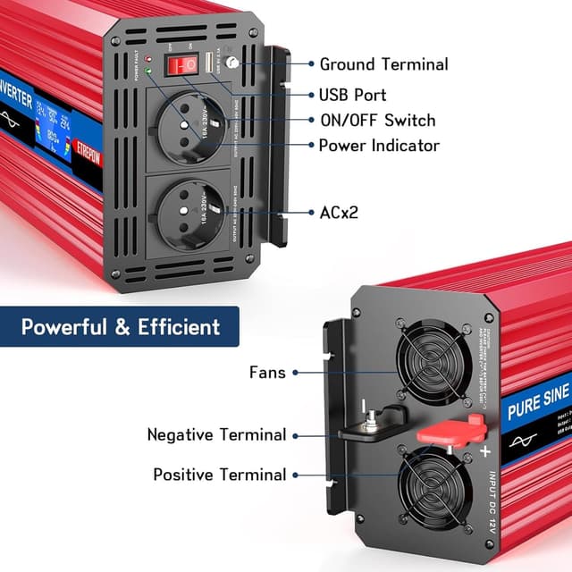Thumbnail 5 de ETREPOW 3000W Convertisseur 12V-220V Pur Sinus