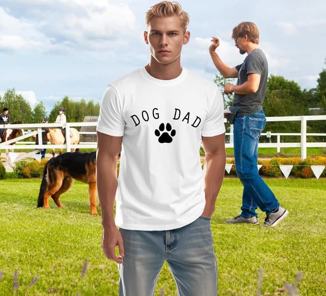 Detalle 2 de Qskall Dog Dad T-Shirt for men