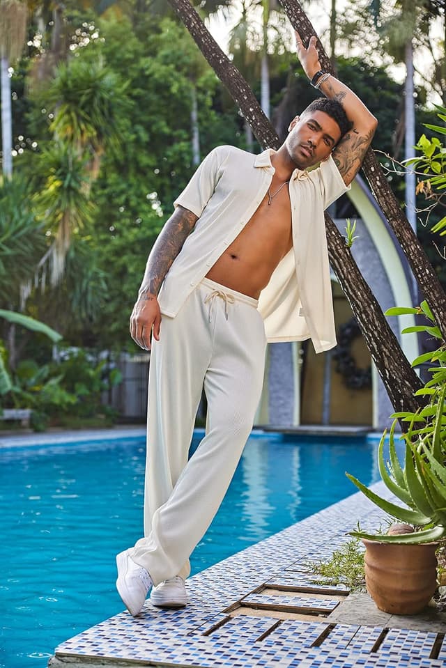 Detalle 2 de COOFANDY Button Down Shirt Set for Summer