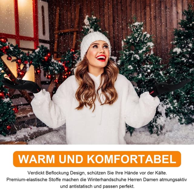 Thumbnail 4 de Anqier Winterhandschuhe Touchscreenhandschuhe für Radler