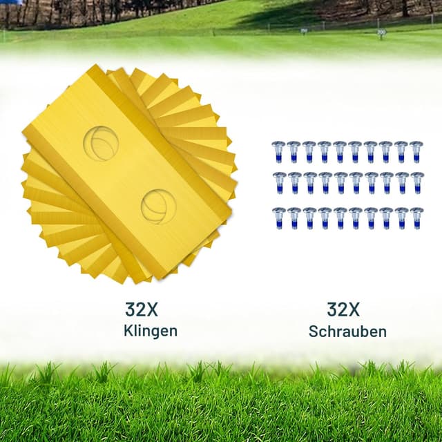 Detalle de HAUSPROFI 32x Titan Ersatzklingen & Messer für Mammotion Luba 2, Luba 1 & Yuka (DIN EN 50636-2-107 geprüft)