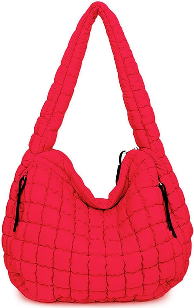 Detalle de Bagtopia Puffer Tote Bag (Large Quilted Puffer Bag) – lightweight quilted hobo bag for work, gym & travel