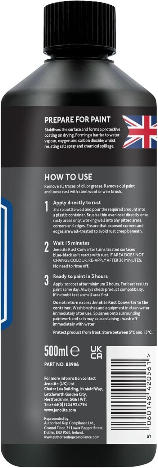 Thumbnail 6 de JENOLITE Rostumwandler mit Grundierung, 500 ml – wasserbasiert zum Umwandeln von Rost und für überlackierbare Flächen