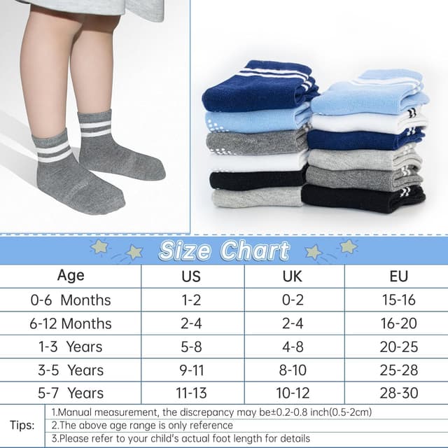 Thumbnail 6 de Non slip grip socks 12 pairs for toddlers
