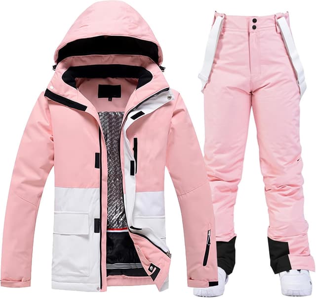 Detalle de HOTIAN Damen Ski Jacke und Hose 2‑Teile Set Skianzug