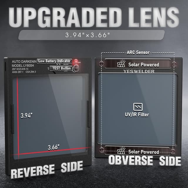 Thumbnail 6 de YESWELDER welding helmet 3.93x3.66 view