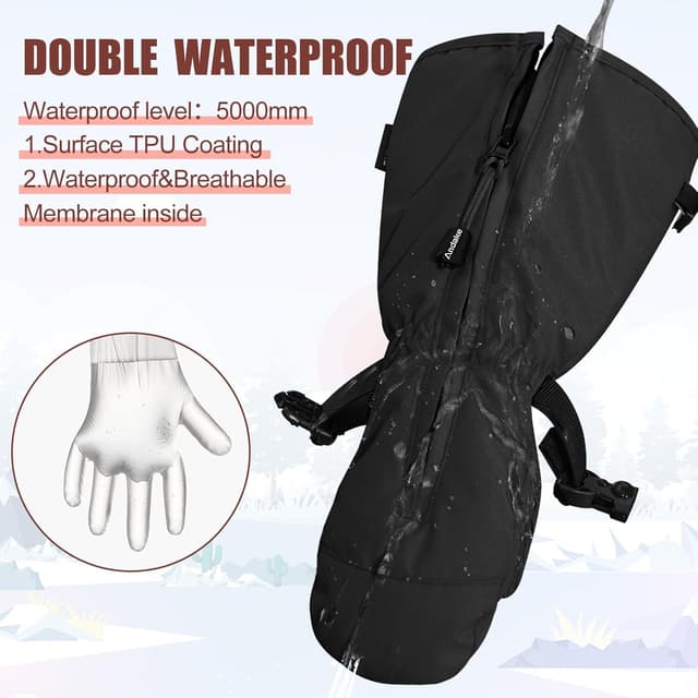 Thumbnail 2 de Andake Kinderhandschuhe Warm & Wasserdicht Winterfäustling mit Reißverschluss