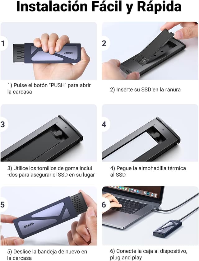 Thumbnail 6 de UGREEN Carcasa M.2 NVMe SSD con USB C 10Gbps 🚀