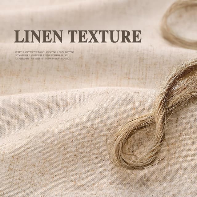 Thumbnail 6 de XOGUIBO Farmhouse Shower Curtain with Ruffle Hem (Linen-Blend Look), 72 x 72