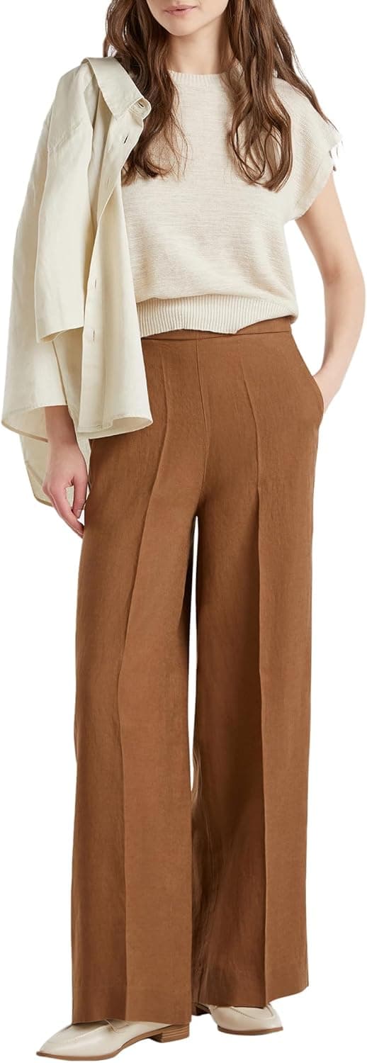 Thumbnail 6 de Pantalone a palazzo in lino United Colors of Benetton 4aghdf08k da donna