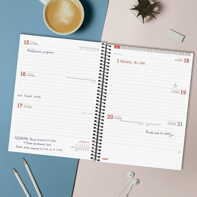 Thumbnail 6 de Finocam Agenda Espir 2025-2026: una página por día, septiembre 2025–agosto 2026, Negro