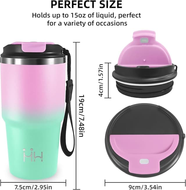 Detalle 2 de Termo Cafe 20oz vaso térmico 18/8, mantiene 8 h frío