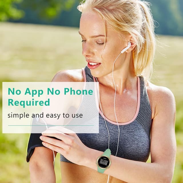 Detalle de OFFCUP Damenuhr Digital mit LED, Wecker, Stoppuhr und Silikonarmband