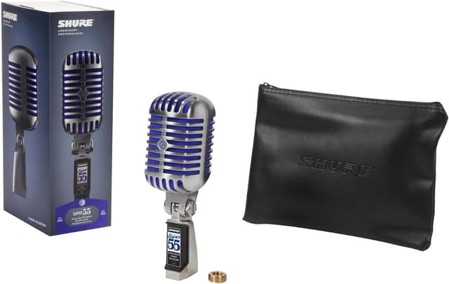 Detalle de Shure Super 55 Deluxe XLR Supercardioid Dynamic Vocal Microphone (Vintage-Style)