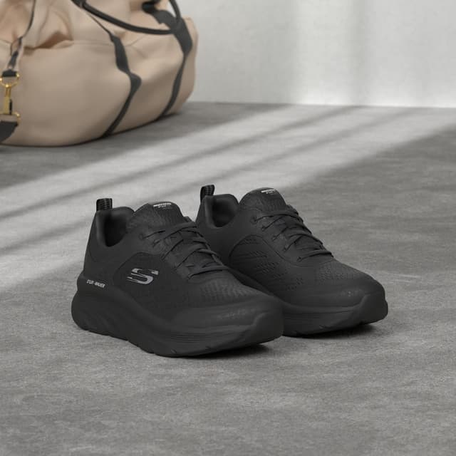 Detalle 2 de Skechers Women’s D’LUX Walker Infinite Motion Trainers (Black) – Engineered Mesh & Memory Foam, UK 4