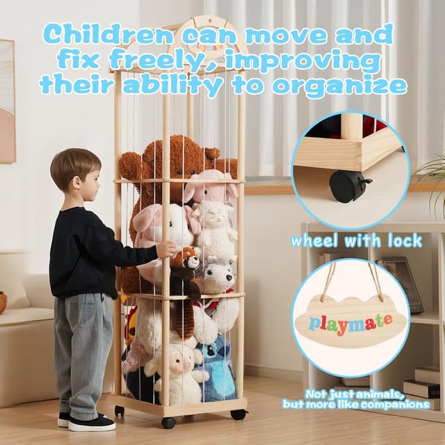 Detalle 2 de Stofftier-Aufbewahrungs-Organizer 156 x 39 x 39 cm