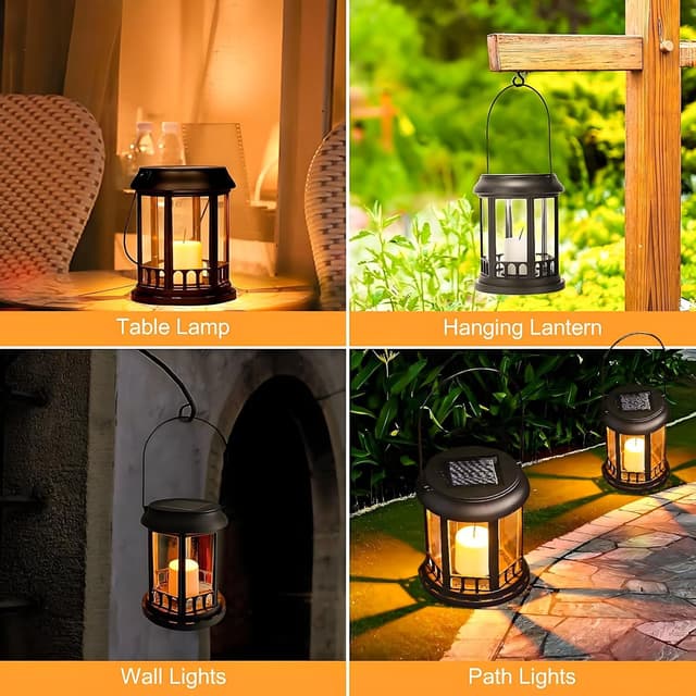 Thumbnail 6 de Yowin Lanterne da Esterno 4 Pezzi nero