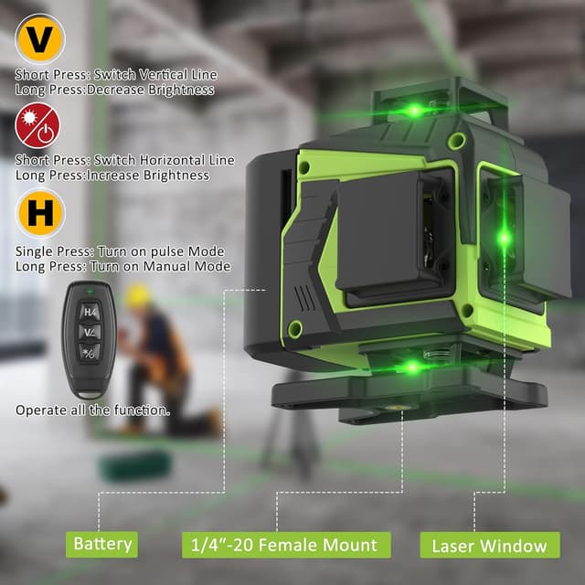 Thumbnail 1 de Vincona Kreuzlinienlaser Grün 4 x 360°