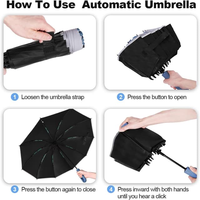 Thumbnail 4 de Vicloon Paraguas Plegable Antiviento y UV Azul ☀️🌧️