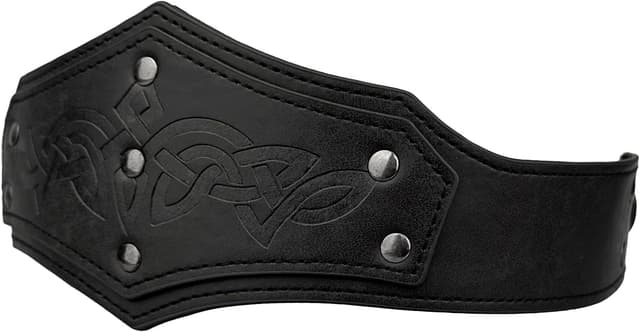 Detalle de HiiFeuer Medieval Embossed Faux Leather Headpiece