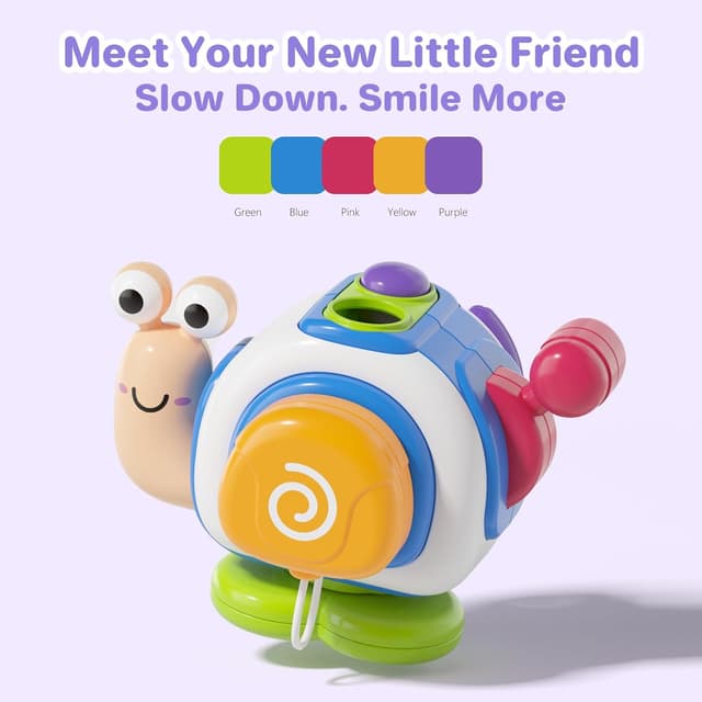 Detalle 2 de ZCOINS Snail Travel Toy for Toddlers (18M+) – Montessori Sensory Busy Cube for Car & Plane Rides