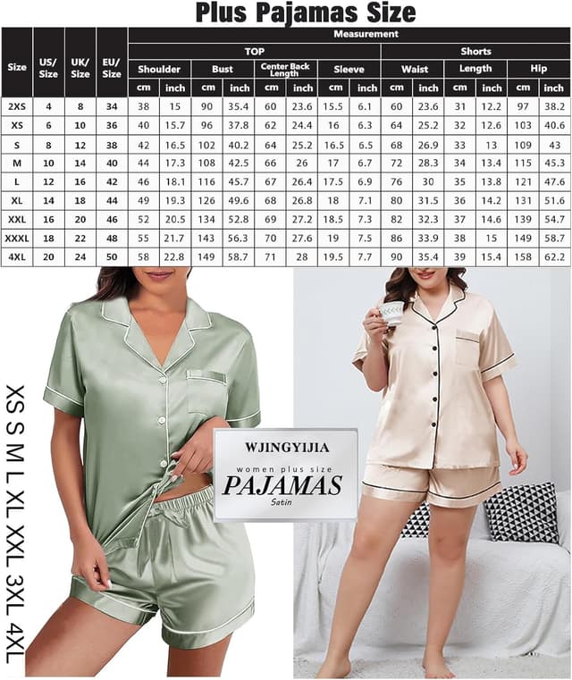 Thumbnail 1 de Satin Silky Pajama Set Floral XS-4XL
