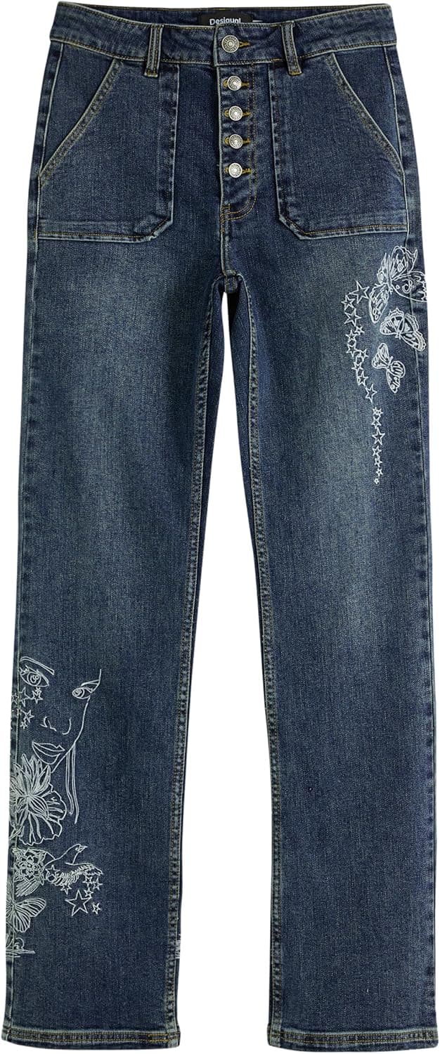 Thumbnail 4 de Desigual Denim Jeans Straight Largo para mujer 👖