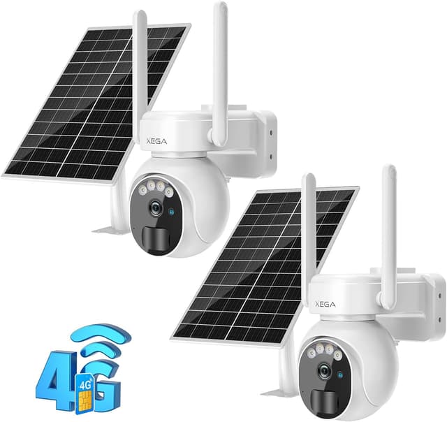 Thumbnail 6 de Xega 4G LTE Security Camera (No WiFi, SIM Card, Solar Powered) with 2K HD, PIR, Night Vision & Two-Way Talk