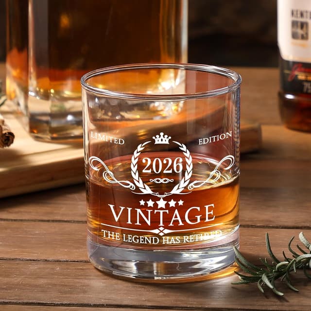 Thumbnail 6 de Retirement Gift for Men Whiskey Glass Set (2026 The Legend Has Retired) — Wooden Box, Slate Coaster, Granite Stones