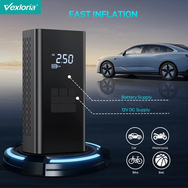 Thumbnail 2 de Vexloria Tyre Inflator 150 PSI portable pump