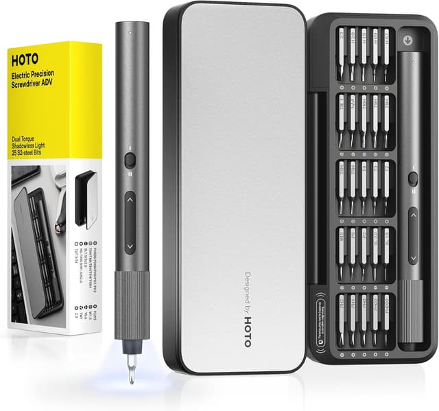 Detalle de HOTO 25-in-1 ADV Mini Electric Screwdriver (LED) with Precision Bit Set