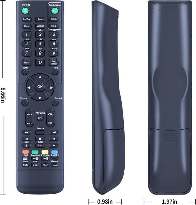 Detalle de TCNOUMT RCC004 replacement remote for TCL Cello Neon TVs and DVD models