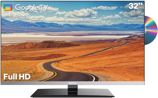 Detalle de SYLVOX 32-inch 12V RV Smart TV with Built-in DVD Player (Google OS, 1080p FHD, WiFi & Bluetooth)