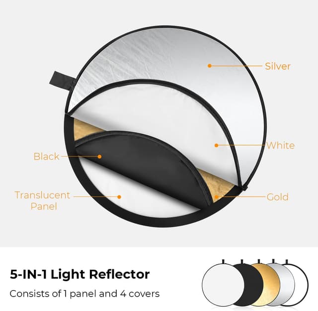 Thumbnail 1 de K&F CONCEPT 5‑in‑1 Reflektor‑Kit 80 cm für Fotografie